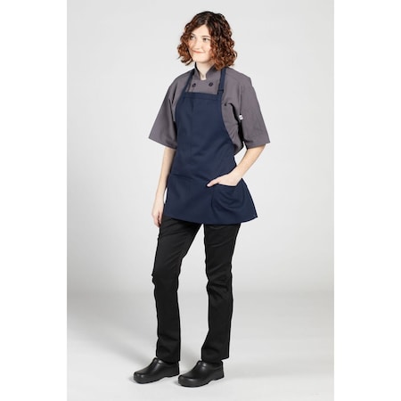 Uncommon Threads Adjustable 3-Pocket Bib Apron Navy 3011-1600